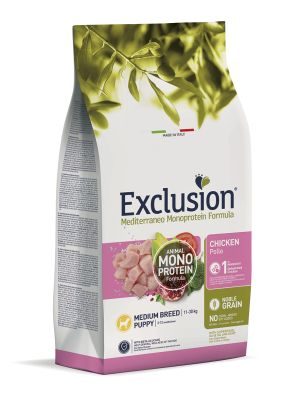 Exclusion Mediterraneo Noble Grain Puppy Huhn Medium 12 kg