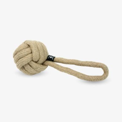 Vitomalia Geflochtener Zerr-Ball für Hunde: 100% Naturhanf, handgeknotet - Eco Tug L