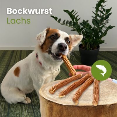 Thumbnail 3: kauartikel.com Bockwurst-Lachs - Hunde-Kauartikel - Hunde-Snack - Kausnack - Fisch-Leckerli