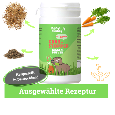 Thumbnail 3: BeG Buddy Gras-Stopper Magen-Pulver, bei Fressen von Gras und Kot für Hunde, 150 g