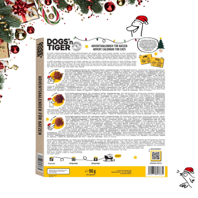 Thumbnail 5: Dogs'n Tiger Adventskalender 2024, Weihnachtsgeschenk, Katzen Snacks, Gefriergetrocknete Snacks, Enten, Huhn & Lachs, Weihnachtskalender