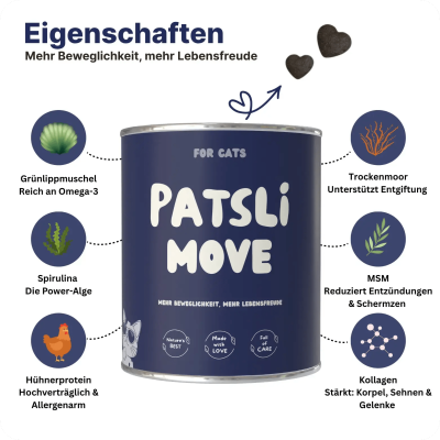Thumbnail 5: Patsli Nahrungsergänzung für Katzen mit Arthrose und eingeschränkter Beweglichkeit