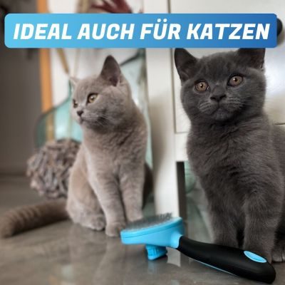 Thumbnail 4: BluePet Selbstreinigende Zupfbürste, Hundebürste & Katzenbürste für Langhaar, ZupfZeug mit Reinigungsknopf für die tägliche Anwendung im Fellwechsel