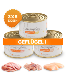 Lucky-Kitty Katzenfutter Sparpaket C "Geflügel I" (15 x 200g)