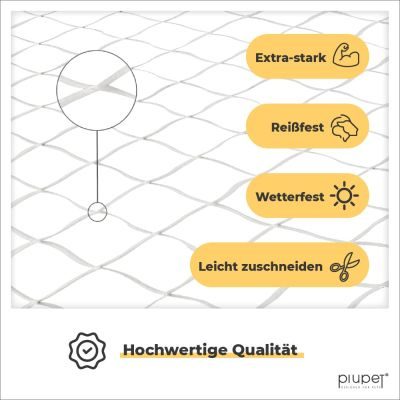 Thumbnail 6: PIUPET Katzennetz I transparent I inklusive Montagematerial I Katzennetz für Balkon | 8 x 3 m