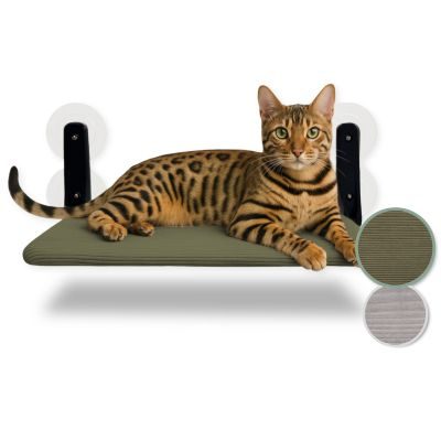 Thumbnail 1: PIUPET Katzenfensterliege I Klappbare Katzenliege mit Saugnäpfen I Wendbare Hängematte für Fenster I bis 20 kg