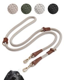 PIUPET Hundeleine 2m | 3-Fach Längenverstellbar | Für Große, Kleine und Mittelgroße Hunde | Leine I Beige