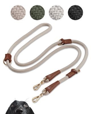 Thumbnail 1: PIUPET Hundeleine 2m | 3-Fach Längenverstellbar | Für Große, Kleine und Mittelgroße Hunde | Leine I Beige