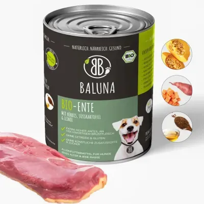 Baluna Bio-Ente mit Kürbis, Süsskartoffel & Leinöl 800g