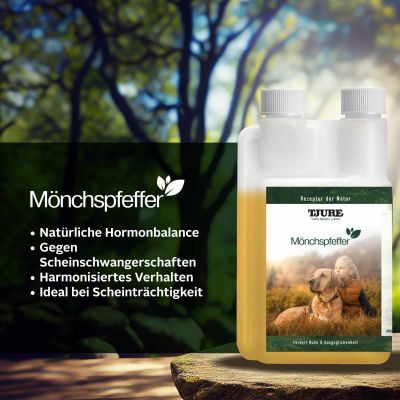 Thumbnail 6: TJURE TJURE - Mönchspfeffer Liquid - 500 ml  | Hormonbalance für glückliche Hunde |  bei Läufigkeit | Scheinträchtigkeit