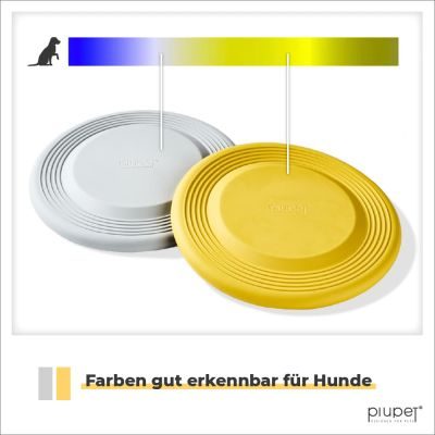 Thumbnail 4: PIUPET Frisbee Hund I Gelb & Grau I 22cm Durchmesser I Farben gut erkennbar für Hunde I 2er-Set Frisbees I Hundefrisbee-Set