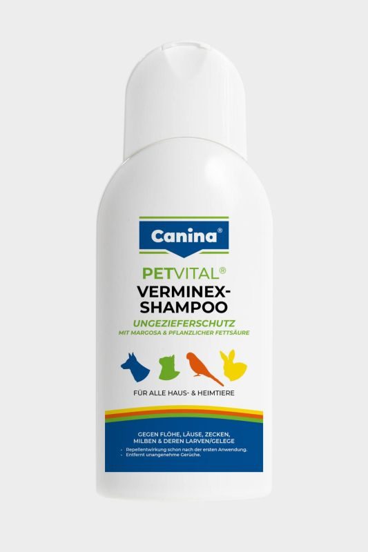 Canina PETVITAL Verminex Shampoo Ungeziefer-Shampoo für Hunde, Katzen, Vögel & Nager 250 ml