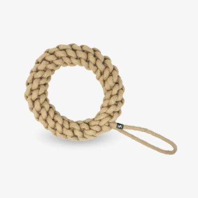 Vitomalia Geflochtener Zerr-Ring für Hunde: 100% Naturhanf, handgeknotet - Eco Tug L
