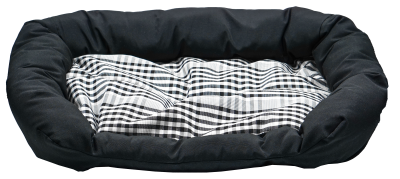 mascota casa Hundebett schwarz / kariert Gr. S ca. 60x40cm / Schwarz