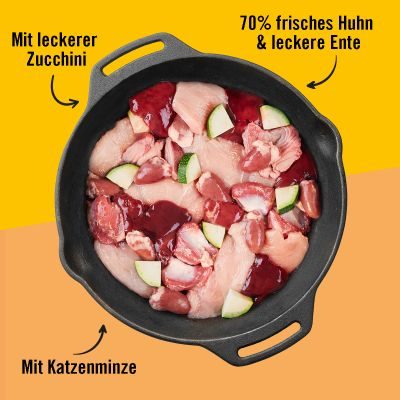 Thumbnail 1: Dogs'n Tiger Adult Katzenfutter, Schabernack, Nassfutter, Getreidefrei, Huhn, Ente & Zucchini, 24x 125g