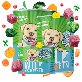 Sollis Hundenassfutter mit Wild 6x 200 g