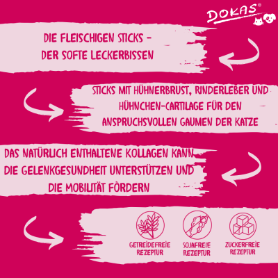 Thumbnail 3: Dokas Sticks mit Hühnerbrust & Rinderleber 10x 30g Multipack