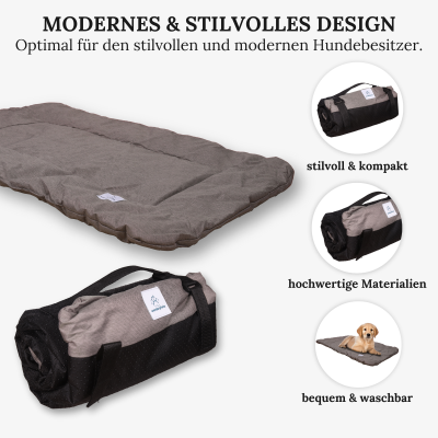 Wanderpfote Hundedecke für Unterwegs, 110 x 80cm – Waschbar, Orthopädisch, Wasserdicht – Hochwertiges Design – Hundedecke Outdoor
