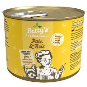 Betty's Landhausküche Hundenassfutter Pute & Reis 12x 200g