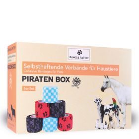 Paws & Patch Selbsthaftende Verbände PIRATEN BOX 6er-Set für alle Heimtiere