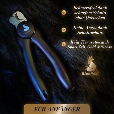 Thumbnail 3: BluePet Krallenschere mit Schutzplatte für kleine & große Hunde & Katzen I Einsteigerfreundlich I Krallenzange auch für Anfänger