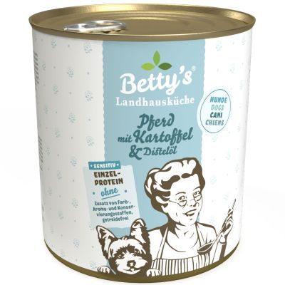 Thumbnail 1: Betty's Landhausküche Sensitiv Hundenassfutter Pferd mit Kartoffel 6x 800g
