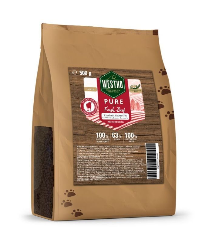 WESTHO petfood "Rind mit Kartoffel" mit 63 % Rind 500g