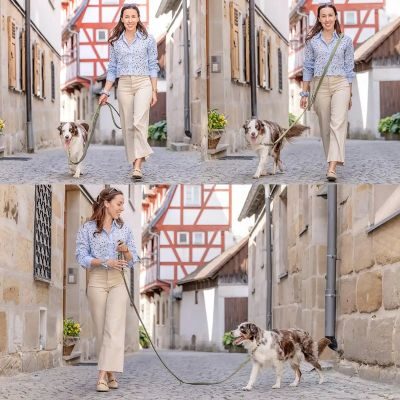 Thumbnail 4: Rudelkönig Hundeleine Emma 2,25m mit Leder, Elegante Führleine für große Hunde