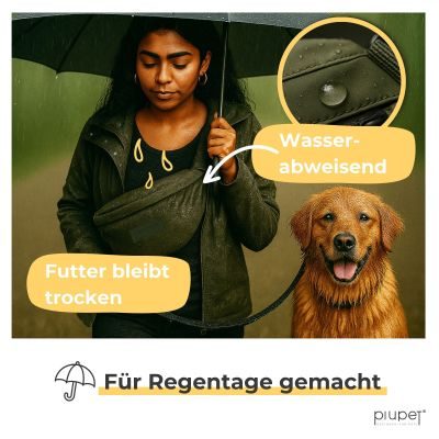 Thumbnail 5: PIUPET Leckerlitasche für Hunde I Stylische & wasserdichte Gassitasche I Bauch- & Umhängetasche I 3 Fächer I Grün