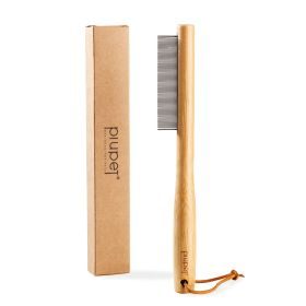 PIUPET Flohkamm für Katzen & Hunde I 77 Edelstahl-Zinken I Kein Plastik I Läusekamm Nissenkamm I Zeckenkamm