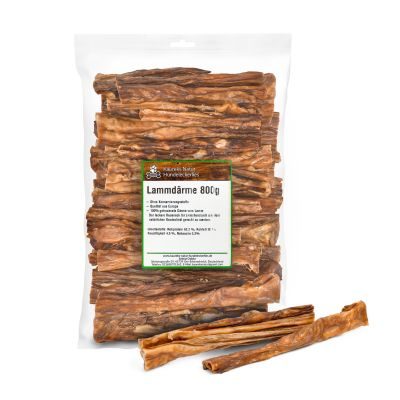 Kaureks Natur Hundeleckerlies Lammdärme ca. 15cm 800g- hypoallergener Hunde-Kauartikel - Hunde-Snack - Kausnack - Leckerli