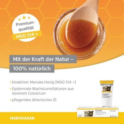 Thumbnail 2: alfavet ManukaSan für Hund, Katze und Kleintiere, natürliche pflegende Honigsalbe mit Colustrum und Manuka Honig 15 ml