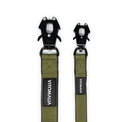 Thumbnail 3: Vitomalia Extreme EditionTaktische verstellbare Hundeleine mit Froschkarabiner aus Hartaluminum Khaki