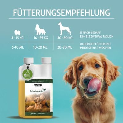 Thumbnail 7: TJURE TJURE - Mönchspfeffer Liquid - 500 ml  | Hormonbalance für glückliche Hunde |  bei Läufigkeit | Scheinträchtigkeit