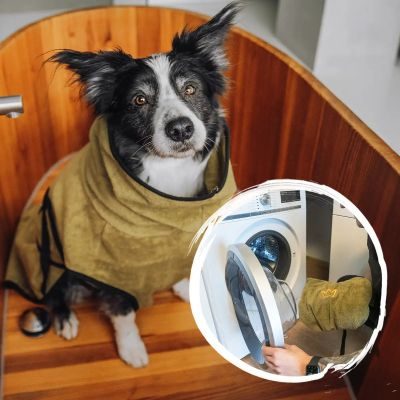 Thumbnail 2: Rudelkönig Hundebademantel aus 100% Baumwolle, Saugstarker Hundebademantel, Hunde Bademantel