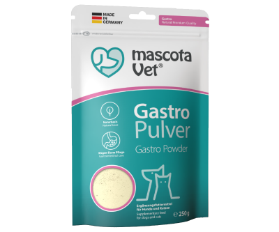 Thumbnail 1: mascota vet Gastro Pulver, natürliches Ergänzungsfuttermittel für Hunde & Katzen bei Verdauungsproblemen und übermäßigem Gras fressen, 250 g