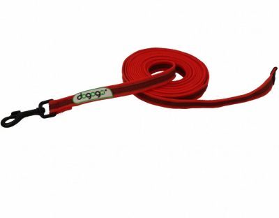 Thumbnail 2: dogogo Schleppleine schmal gummiert ohne Handschlaufe rot 7 m