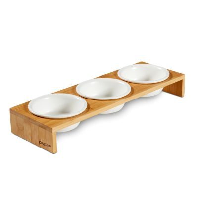 Thumbnail 8: PIUPET Katzennapf I Keramikfressnäpfe Katzen mit Napferhöhung aus Bambus I 250ml I 3 Ersatznäpfe