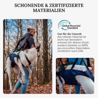Thumbnail 3: Wanderpfote Wanderpfote Tragehilfe für Hunde – Notfallrucksack bei Wanderungen oder Tragetasche Hund im Alltag bei Treppe - Klein, Leicht, Robust, Hochwertig - Tragetuch Hund, Hundetasche (S)