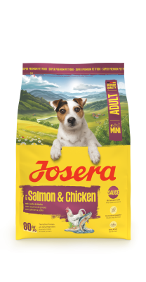 Thumbnail 1: Josera Mini Adult Salmon & Chicken, Trockenfutter mit Soße für kleine, ausgewachsene Hunde 3x3kg