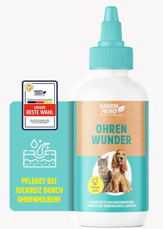 Greenhero Ohrenwunder pflegt das Ohr bei Ohrenmilben
