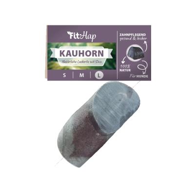 Fit-Hap Kauhorn L – Natürliches Kauspielzeug aus Wasserbüffelhorn für Hunde