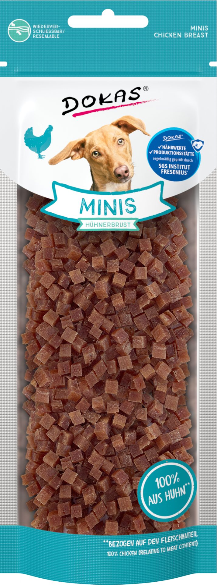 Dokas Minis Hühnerbrust Trainingsleckerlis für Hunde 9x 70g Multipack