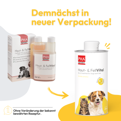 Thumbnail 6: PHA PetVet - PHA Haut- & FellVital für Hunde u. Katzen 250 ml - Flüssiges Ergänzungsfuttermittel - gepflegte Haut und glänzendes Fell durch essenzielle Fettsäuren