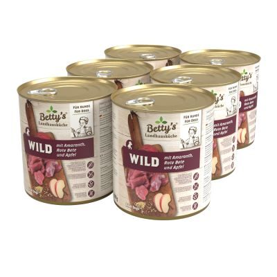 Thumbnail 1: Betty's Landhausküche Nassfutter für Hunde Wild mit Rote Beete 6x 800g