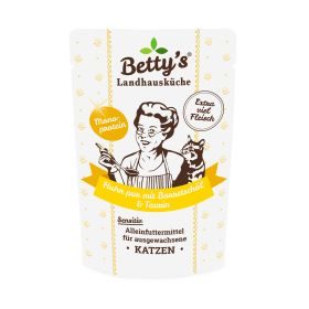 Betty's Landhausküche Katzennassfutter Huhn pur mit Borretschöl & Taurin 12x 100g im Frischebeutel