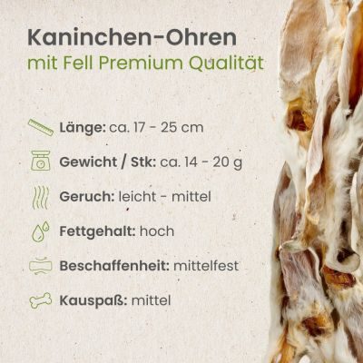 Thumbnail 3: kauartikel.com Kaninchen-Ohren mit Fell Premium Qualität - Hunde-Kauartikel - Hunde-Snack - Hypoallergen-Kausnack - Hasen-Leckerli