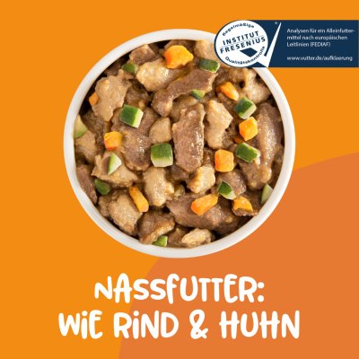 Thumbnail 3: Vutter! Vutter! Hund | veganes Hundefutter | 24 x 400g | Nassfutter: Wie Rind & Huhn | Glutenfrei | Alleinfuttermittel | bedarfsdeckend