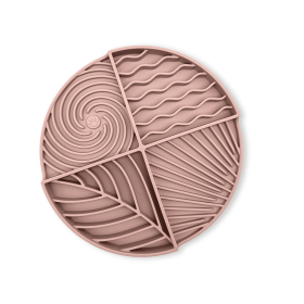 Fluffy Dog Schleckmatte „Bloom Blush“ – vegan, mit 4 Oberflächen & Saugnäpfen, spülmaschinenfest