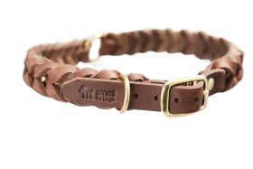ammi® for Dogs Fettlederhalsband geflochten Gr. XL / Braun